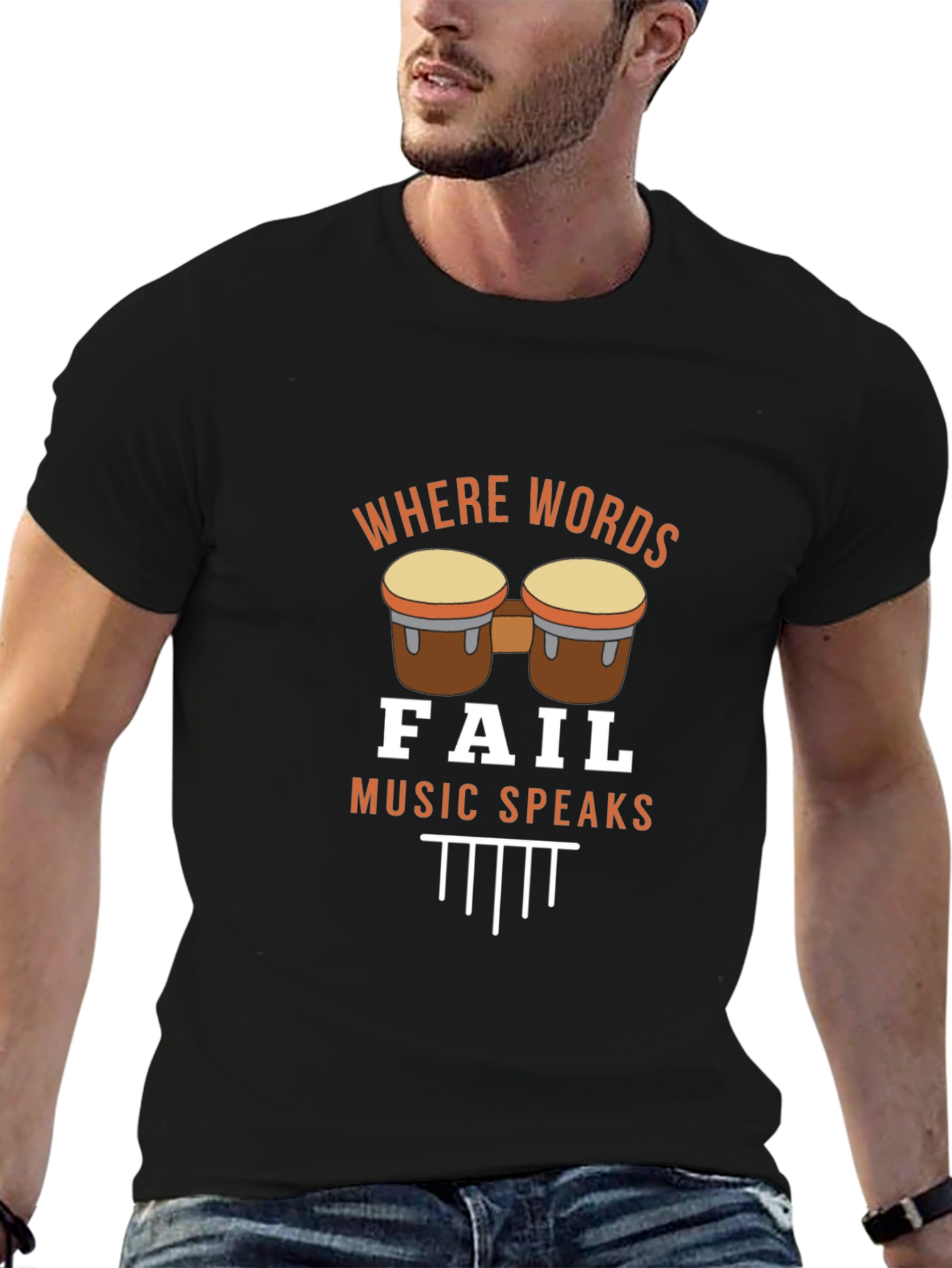 Where Words Fail Music Speaks Graphic T-Shirt