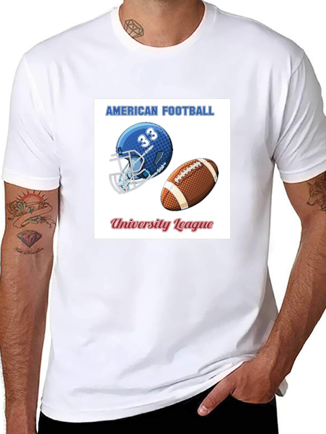 American Football University League Black T-Shirt