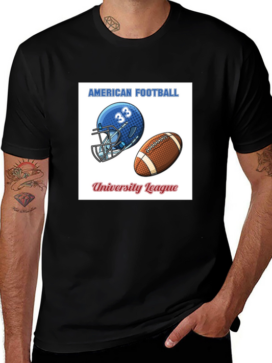 American Football University League Black T-Shirt