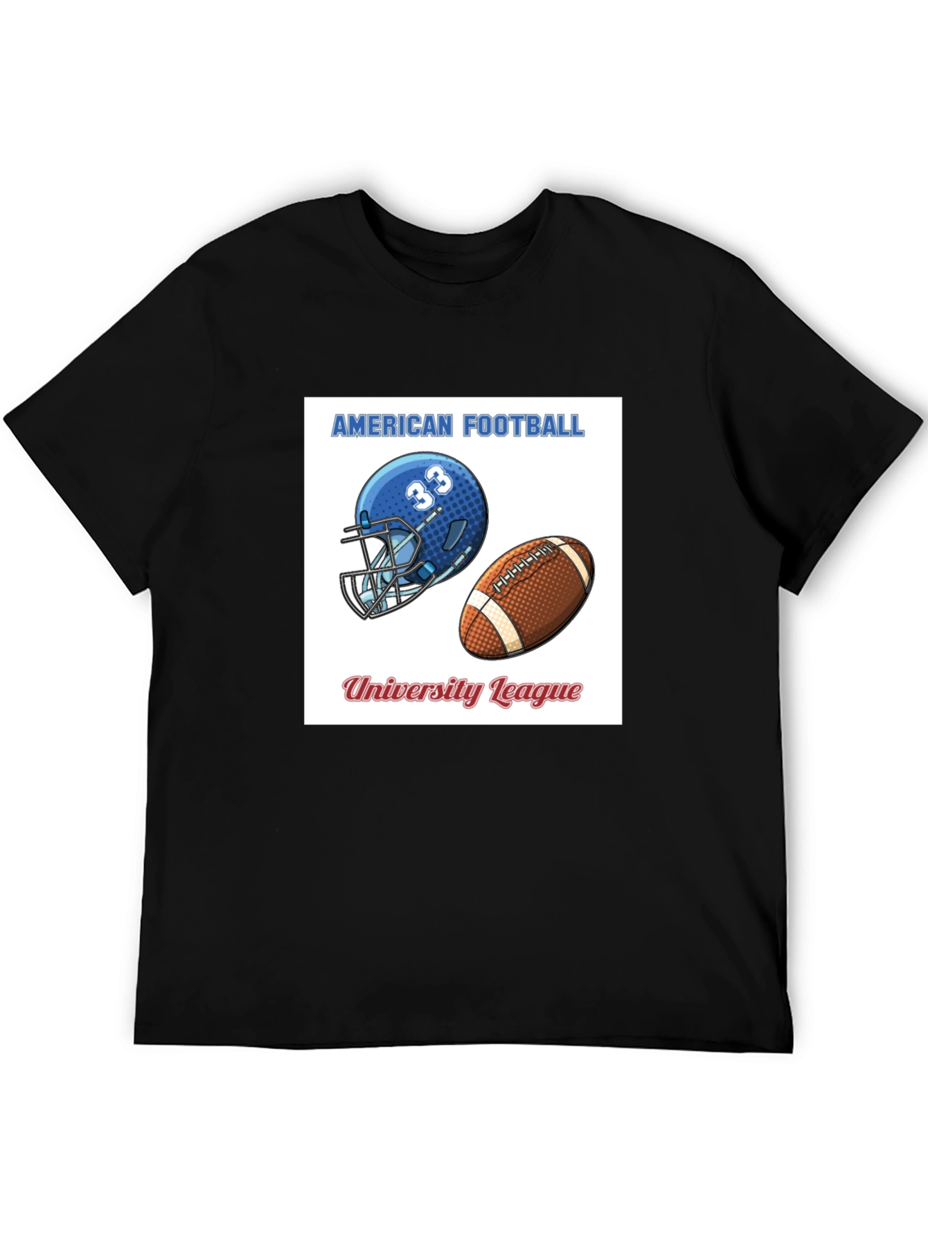 American Football University League Black T-Shirt