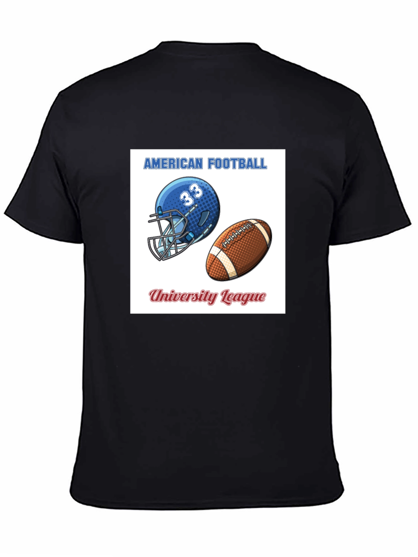 American Football University League Black T-Shirt
