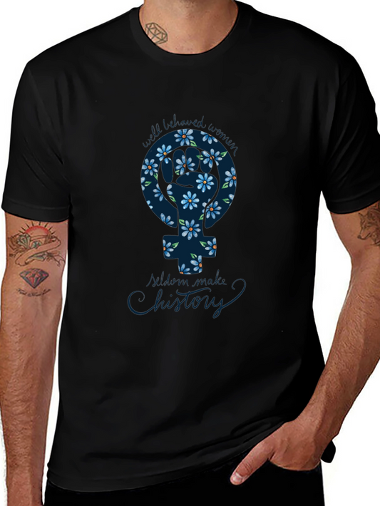 Feminist Flower Power T-Shirt - She Who Makes History