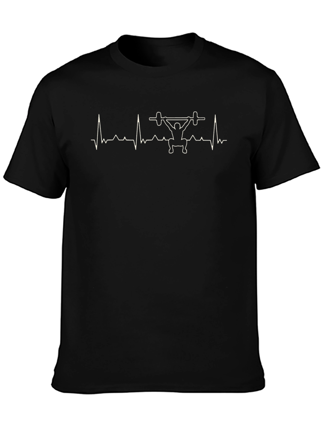 Weightlifting Heartbeat T-Shirt - Black