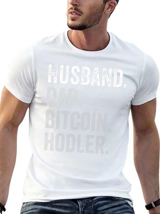 Husband Dad Bitcoin Hodler Black T-Shirt
