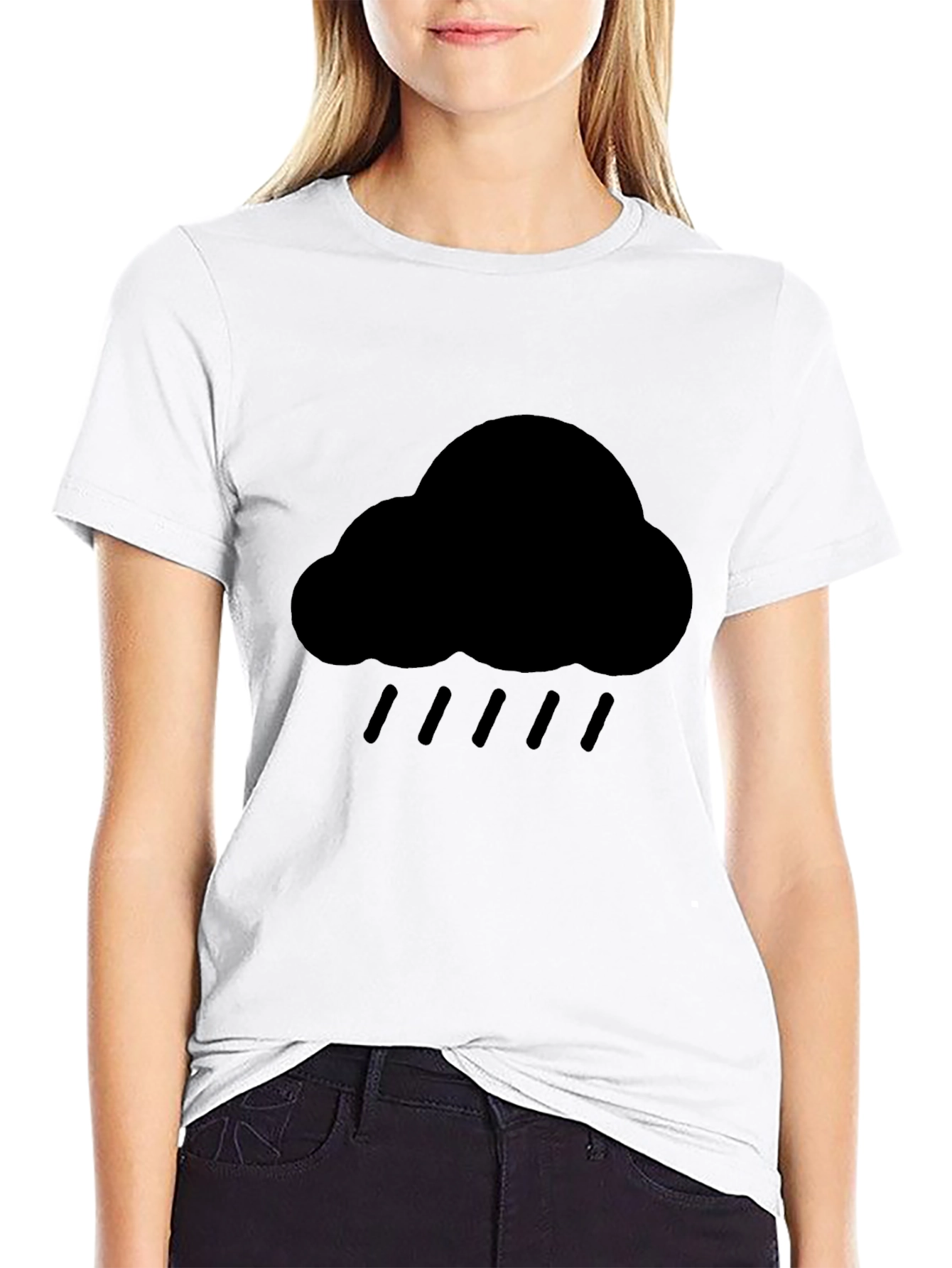 Rain Cloud Black T-Shirt - Weather Graphic Tee