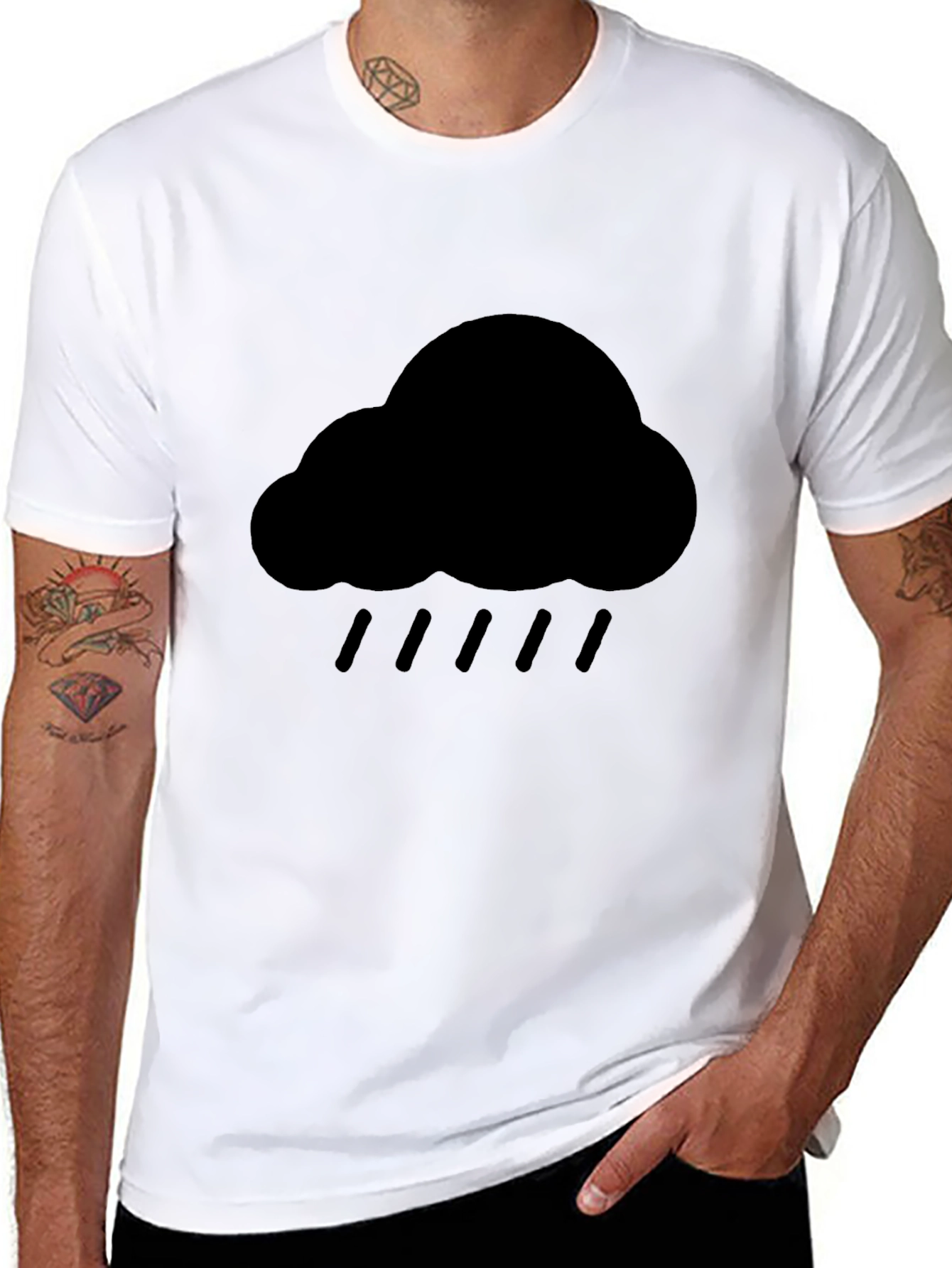 Rain Cloud Black T-Shirt - Weather Graphic Tee