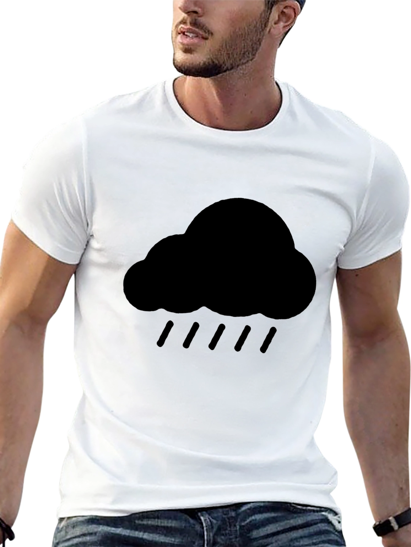 Rain Cloud Black T-Shirt - Weather Graphic Tee