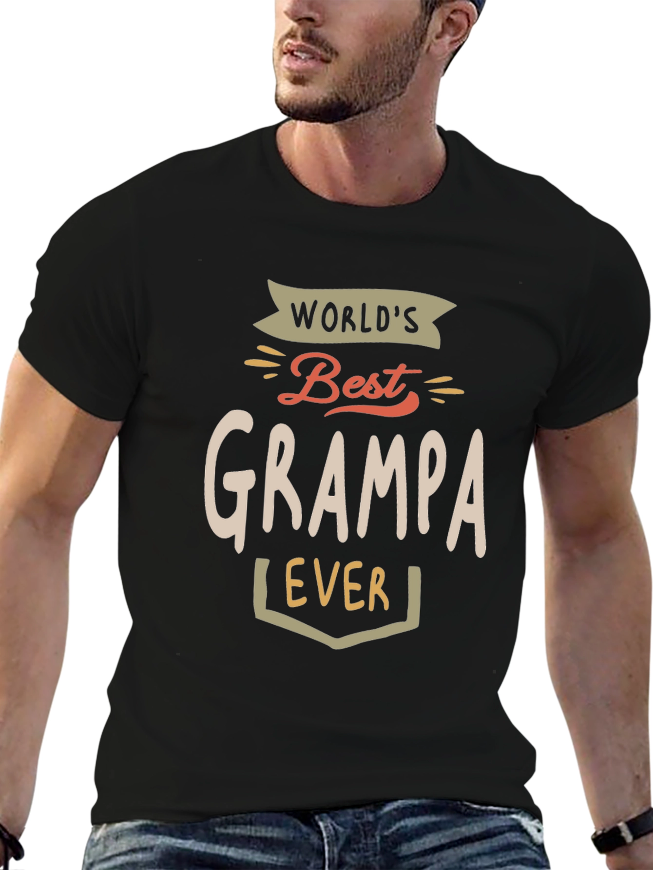 Worlds Best Grampa Ever Black T-Shirt