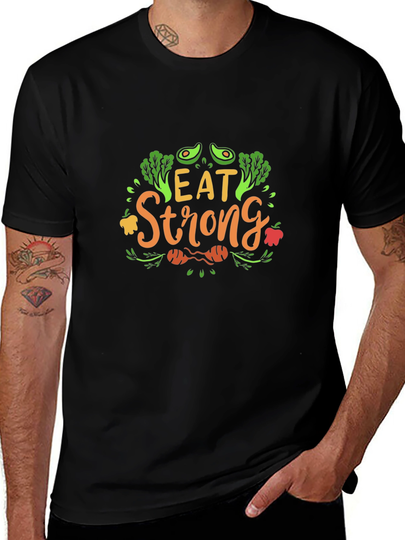 Eat Strong Vegan T-Shirt - Healthy Lifestyle Apparel