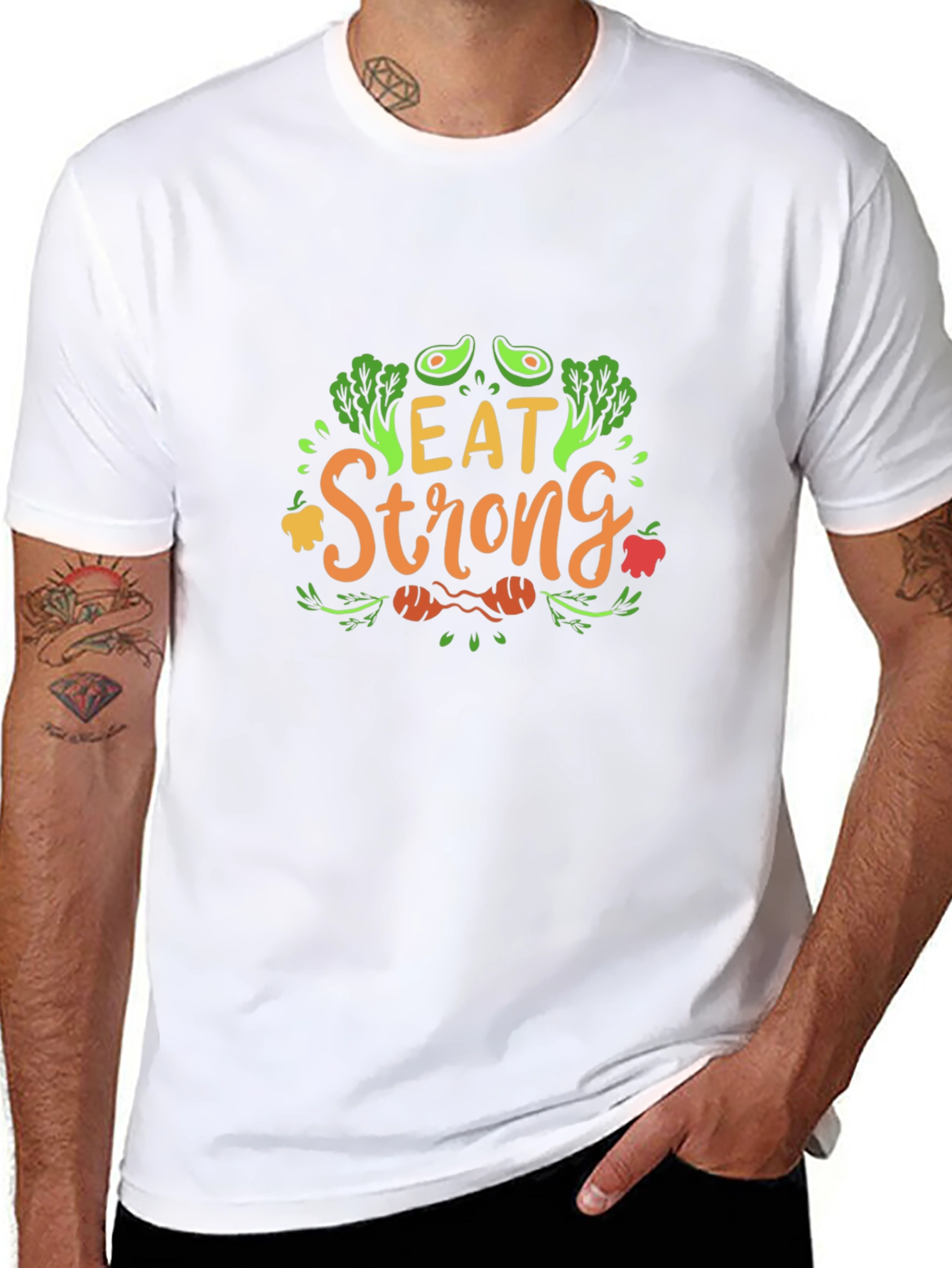 Eat Strong Vegan T-Shirt - Healthy Lifestyle Apparel