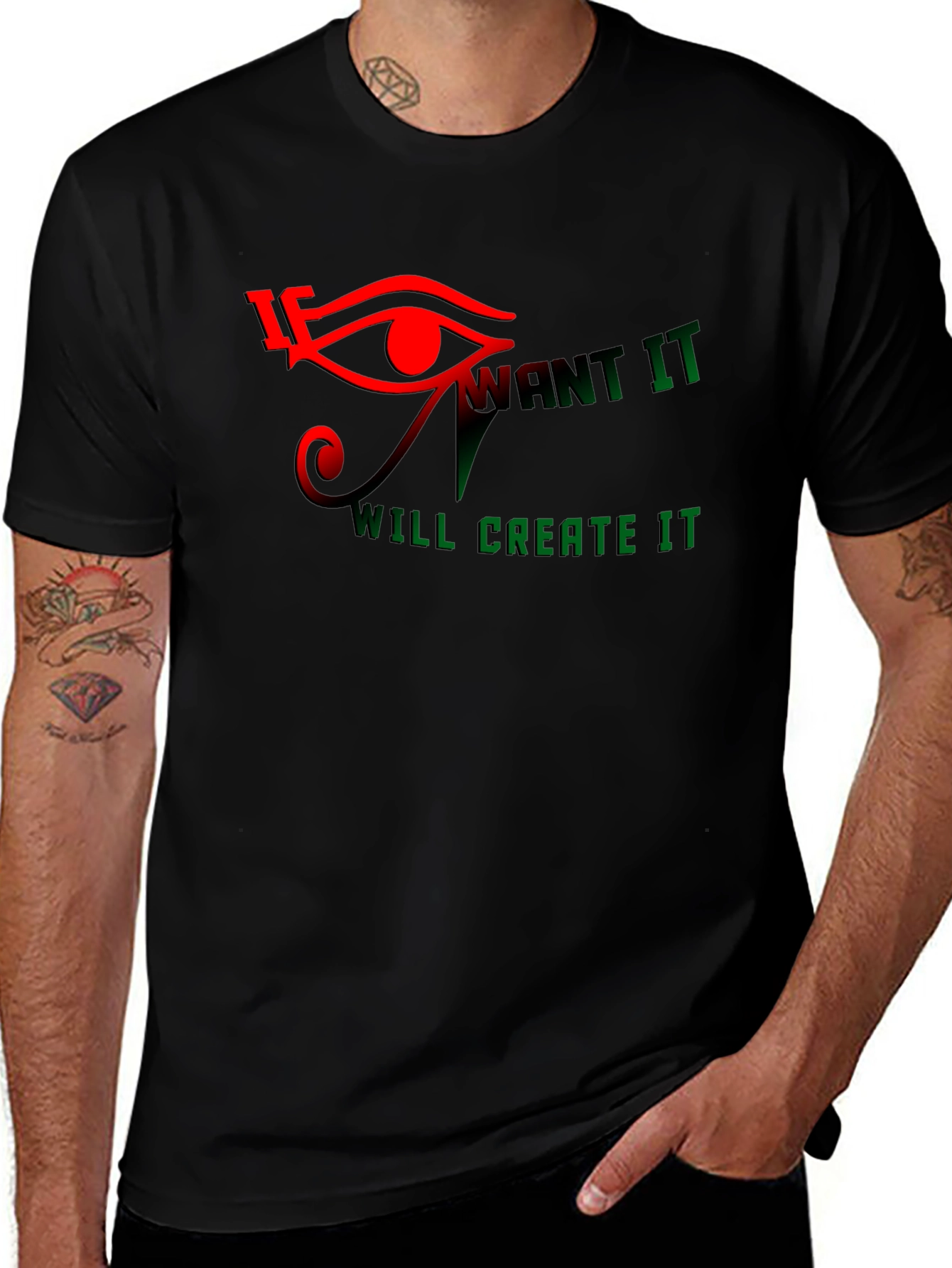 Eye of Ra Graphic Print Black T-Shirt