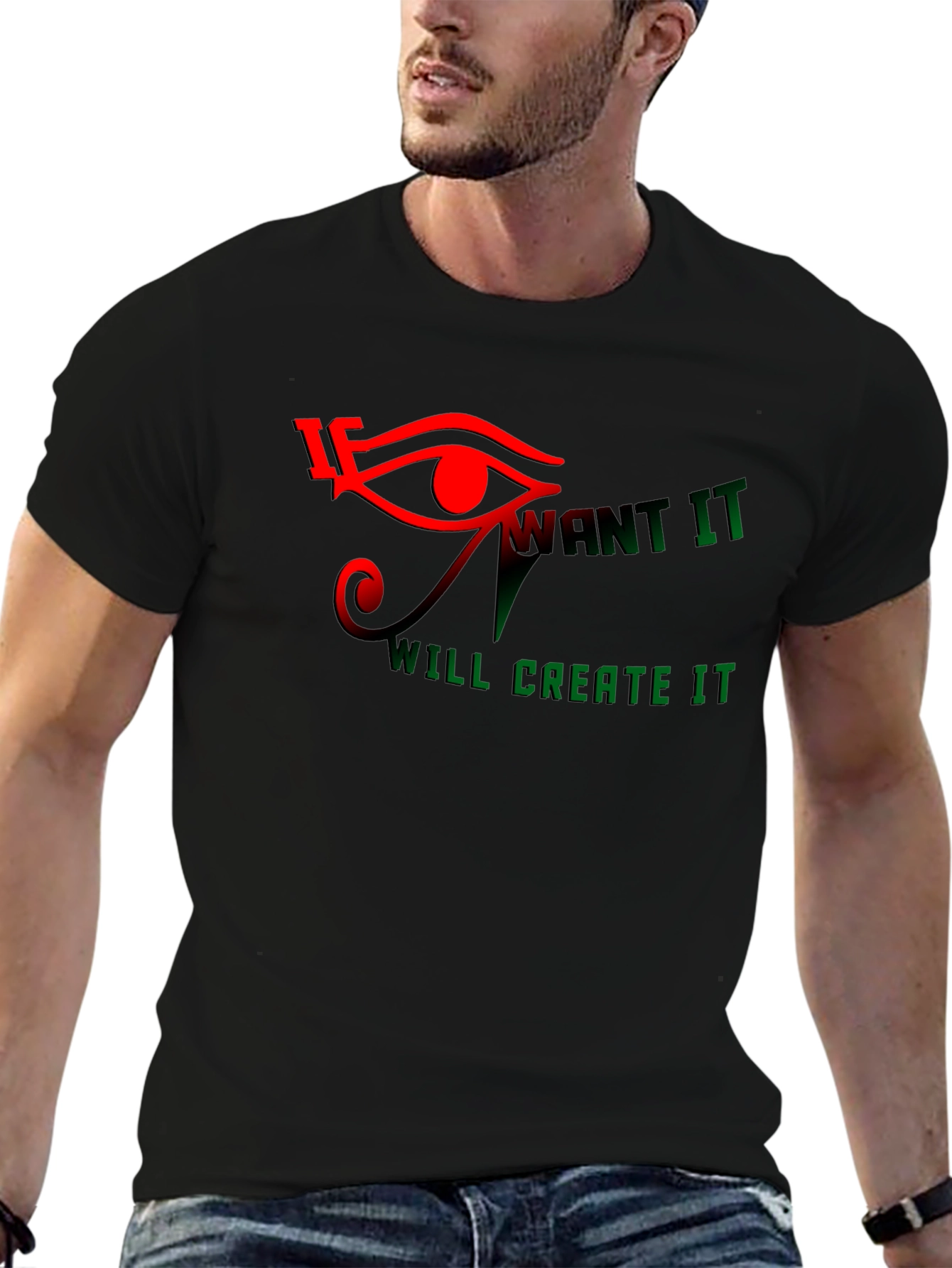 Eye of Ra Graphic Print Black T-Shirt