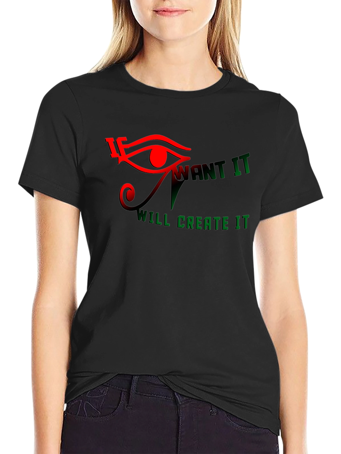 Eye of Ra Graphic Print Black T-Shirt