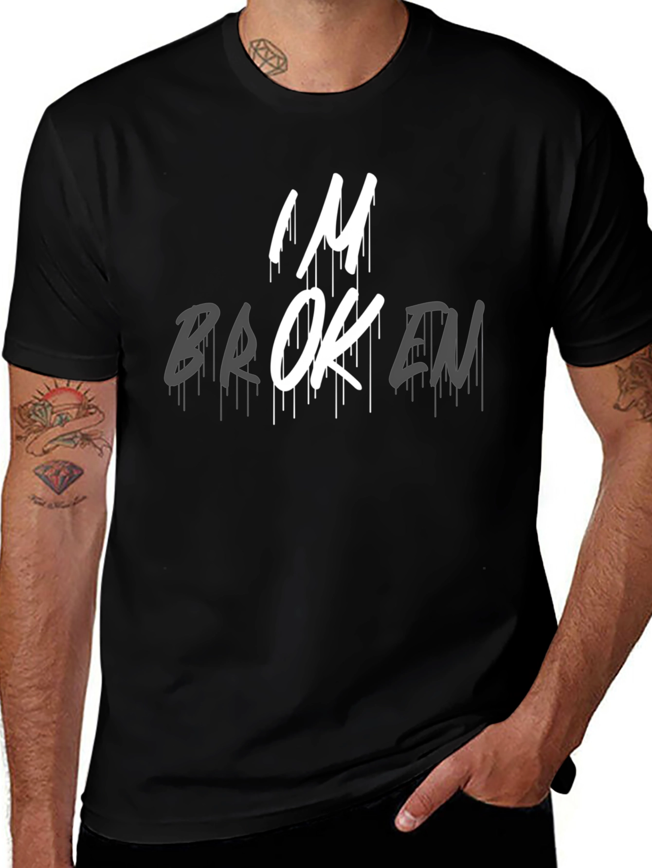 Im Broken Graphic Tee - Expressive Black T-Shirt