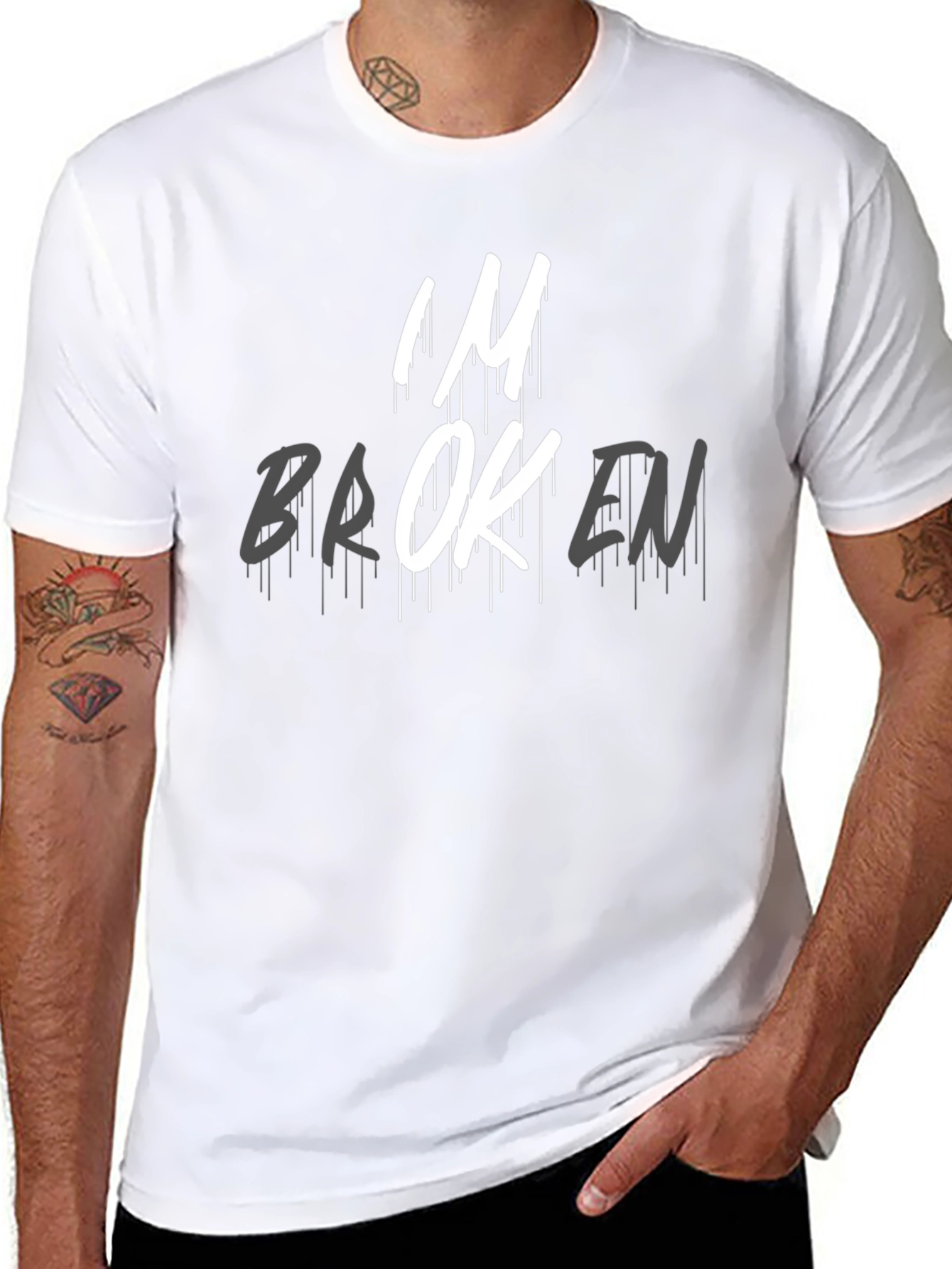 Im Broken Graphic Tee - Expressive Black T-Shirt