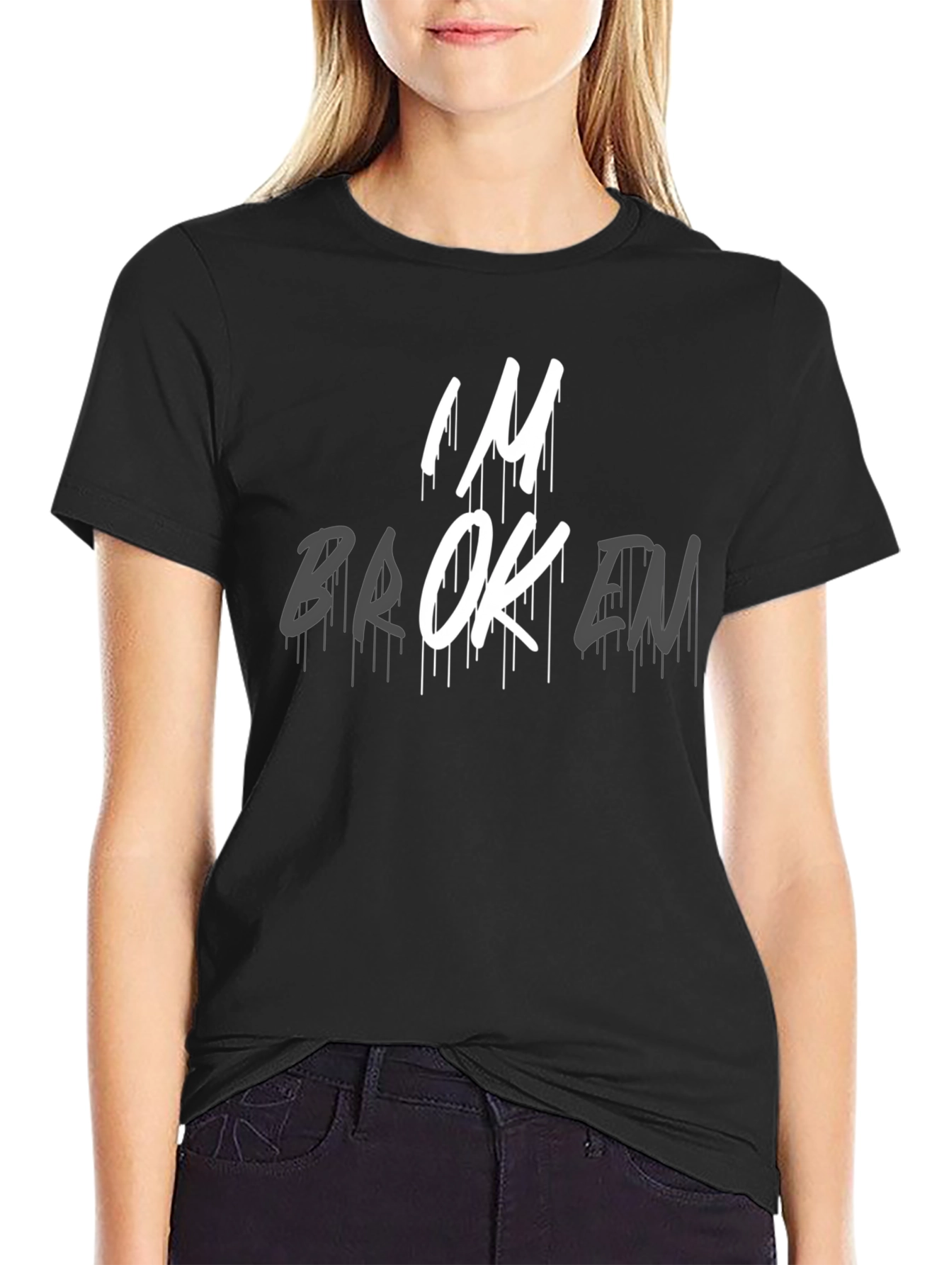 Im Broken Graphic Tee - Expressive Black T-Shirt