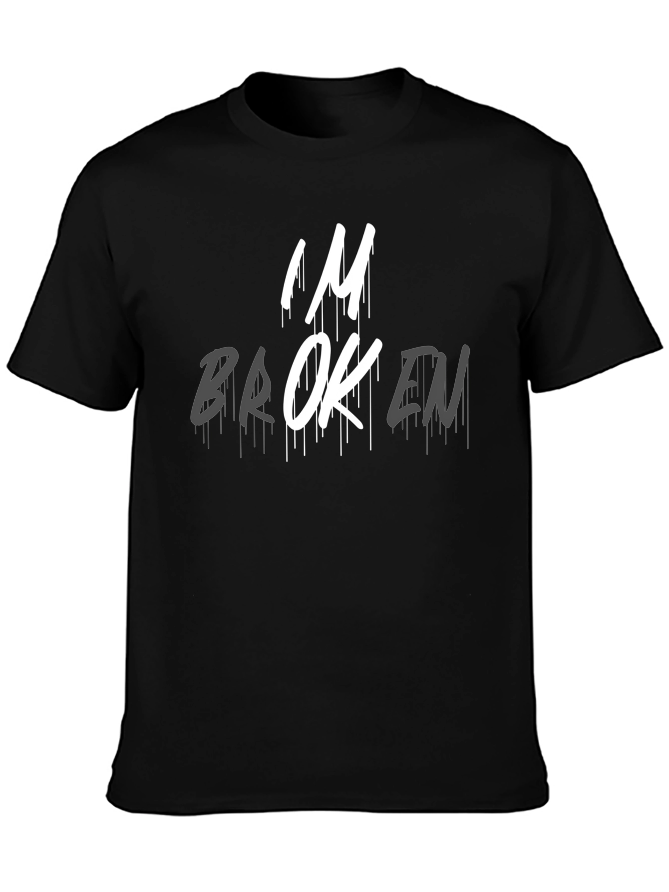 Im Broken Graphic Tee - Expressive Black T-Shirt