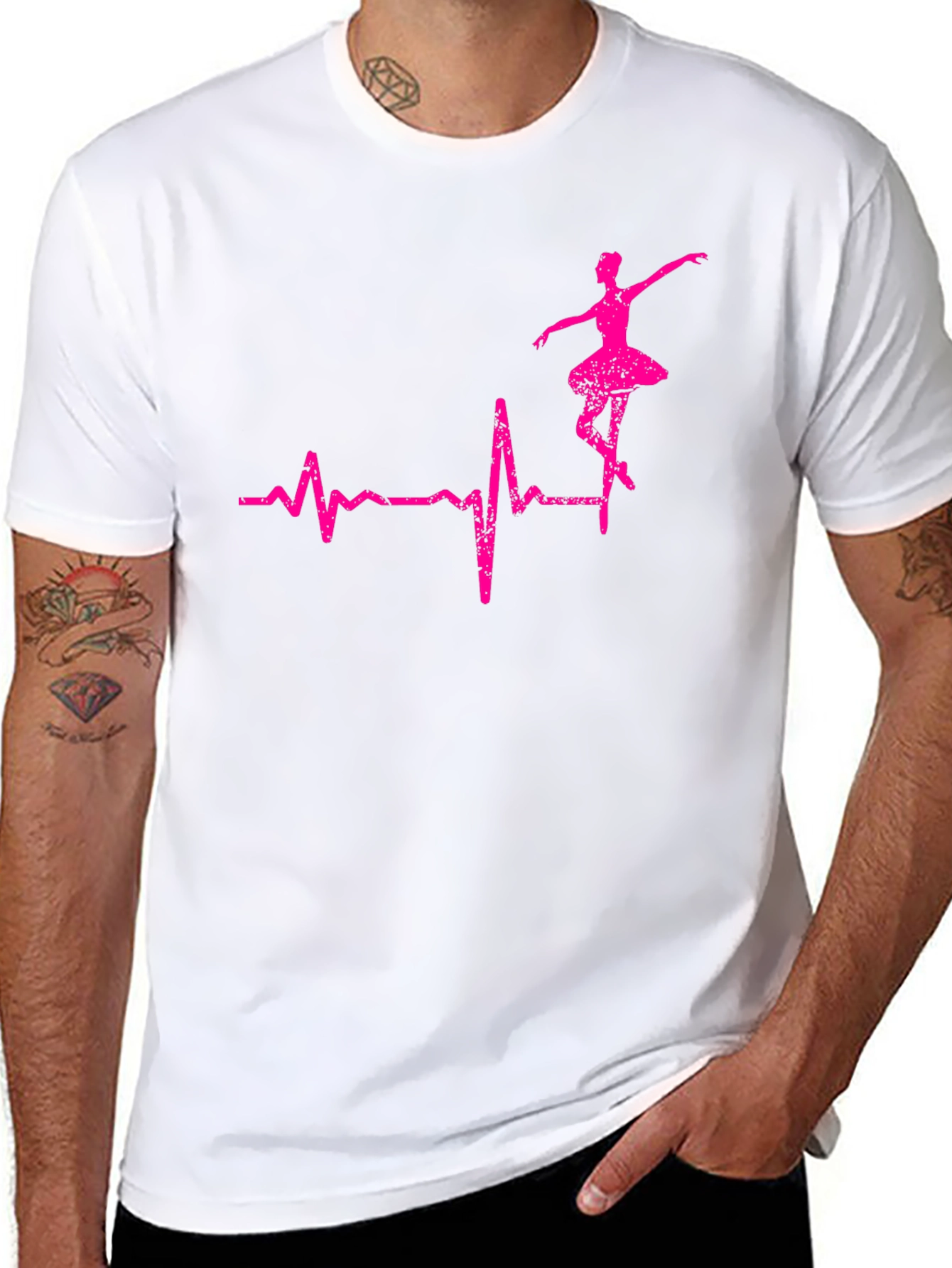 Ballerina Heartbeat Graphic Tee - Dance Lover Shirt
