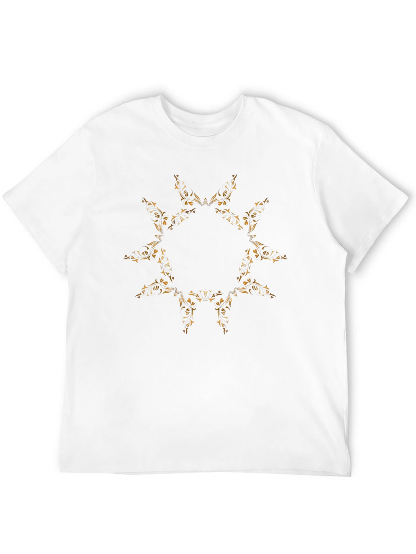 Ornate Floral Print Black T-Shirt