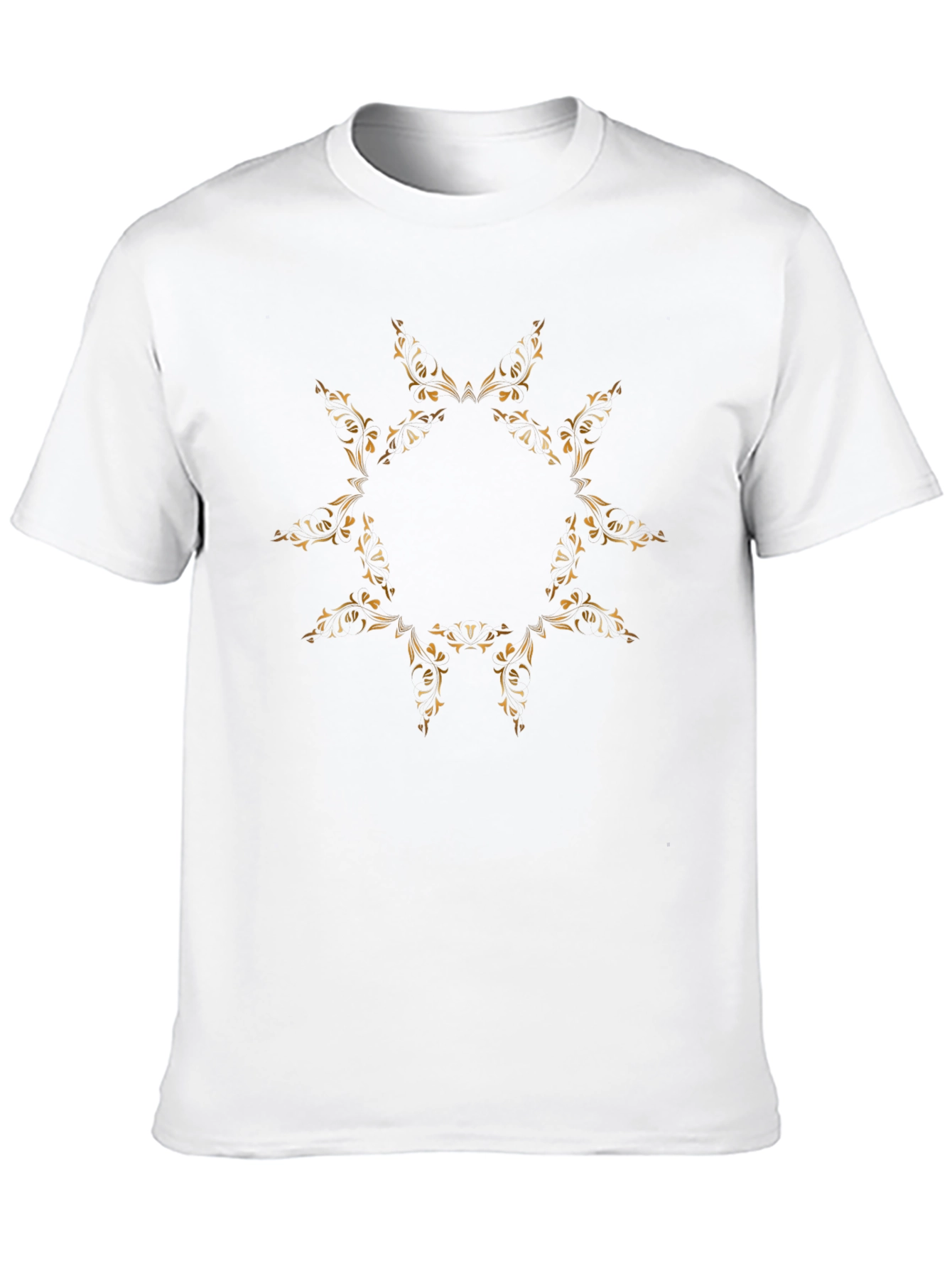 Ornate Floral Print Black T-Shirt