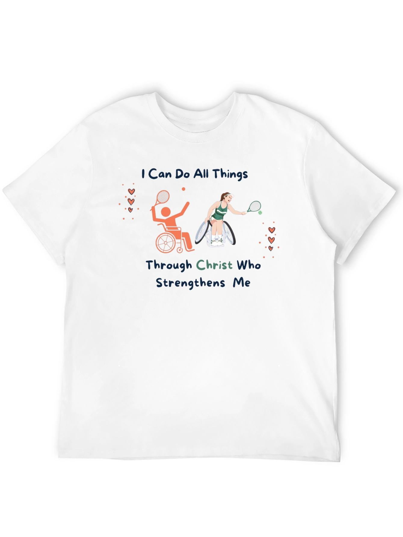 Wheelchair Tennis T-Shirt - Christian Design