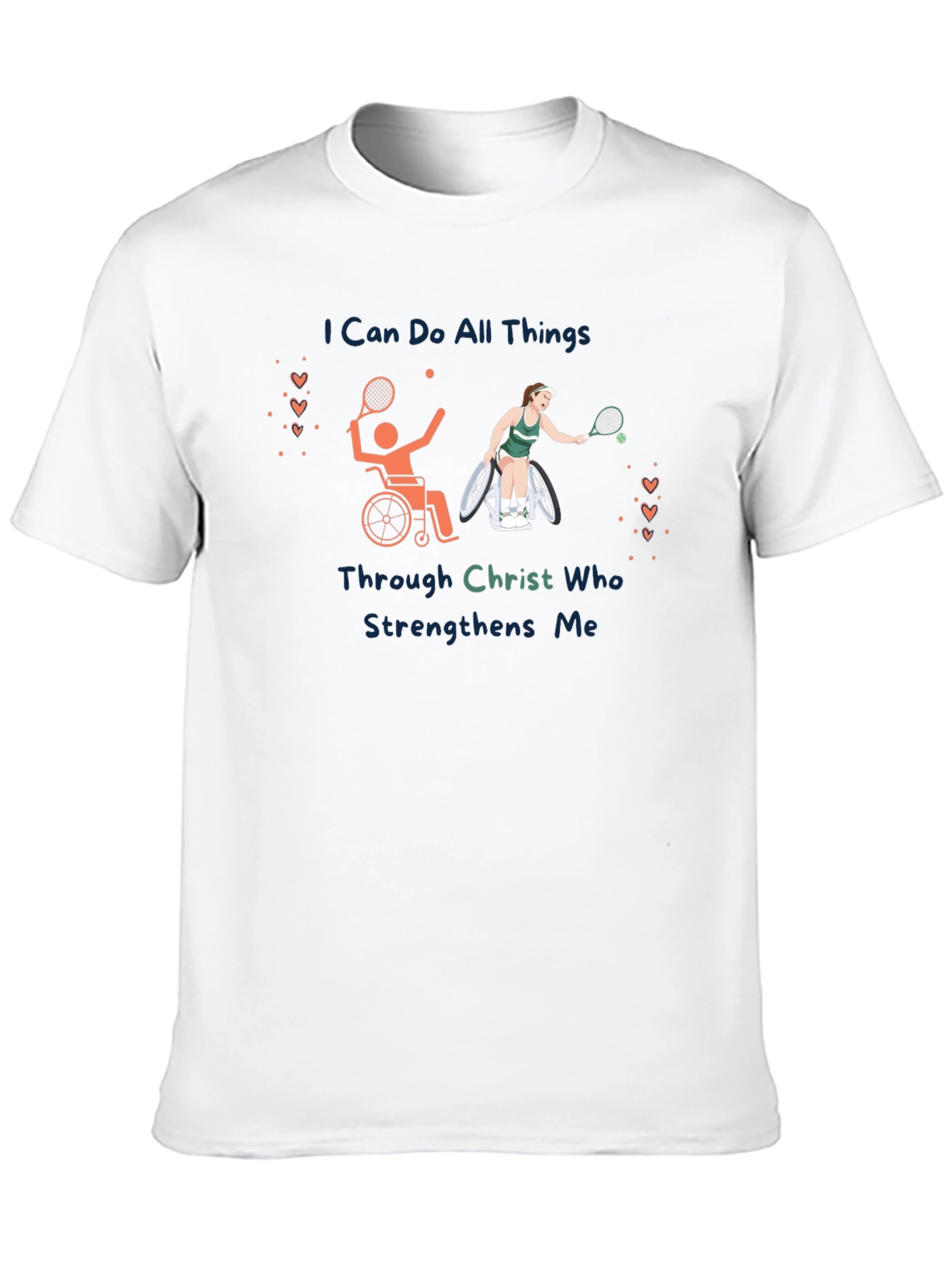 Wheelchair Tennis T-Shirt - Christian Design