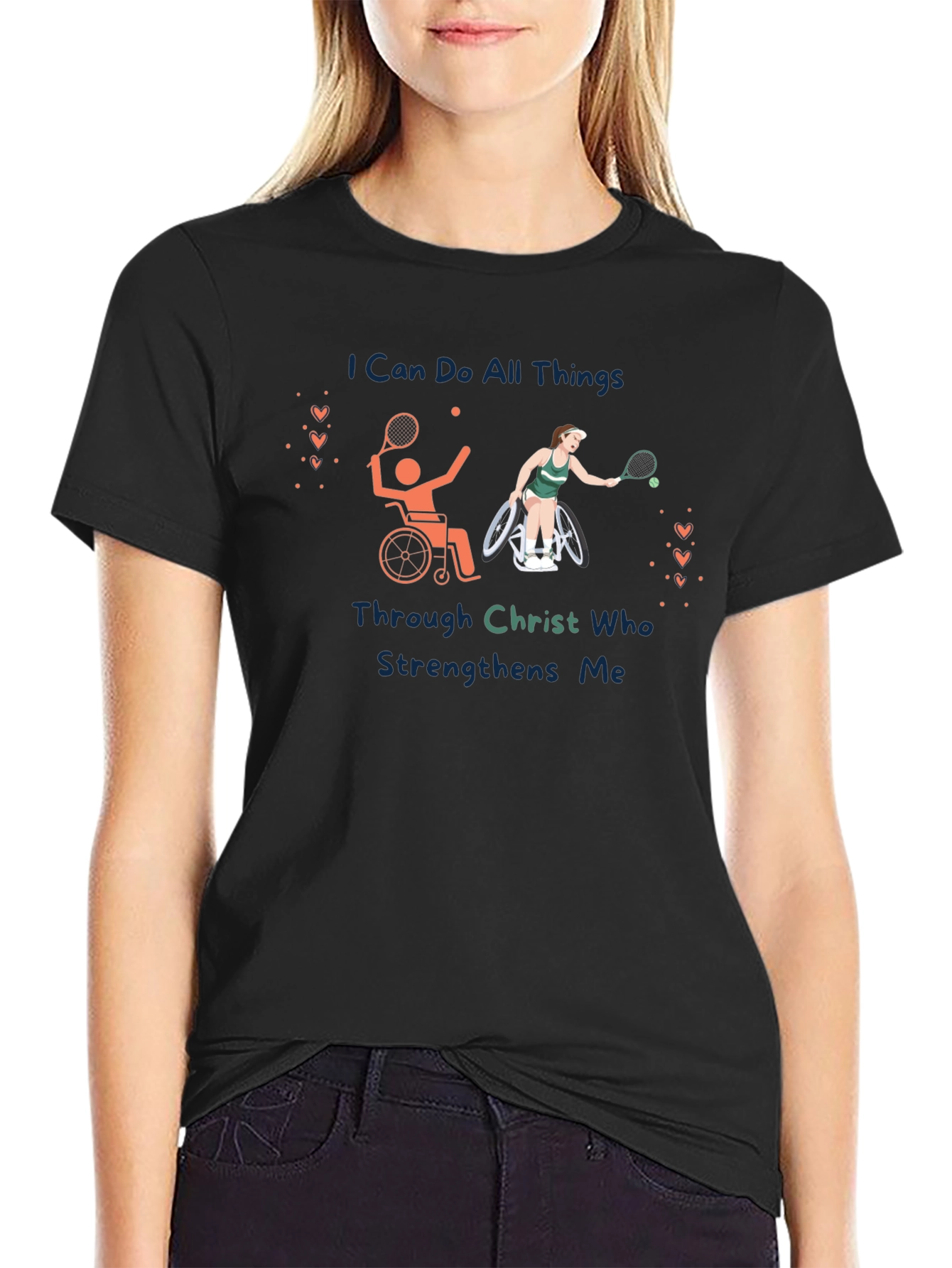 Wheelchair Tennis T-Shirt - Christian Design