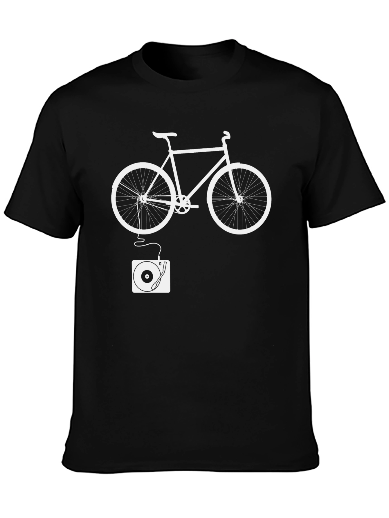 Bike & Vinyl Graphic Tee - Cool Unique Design