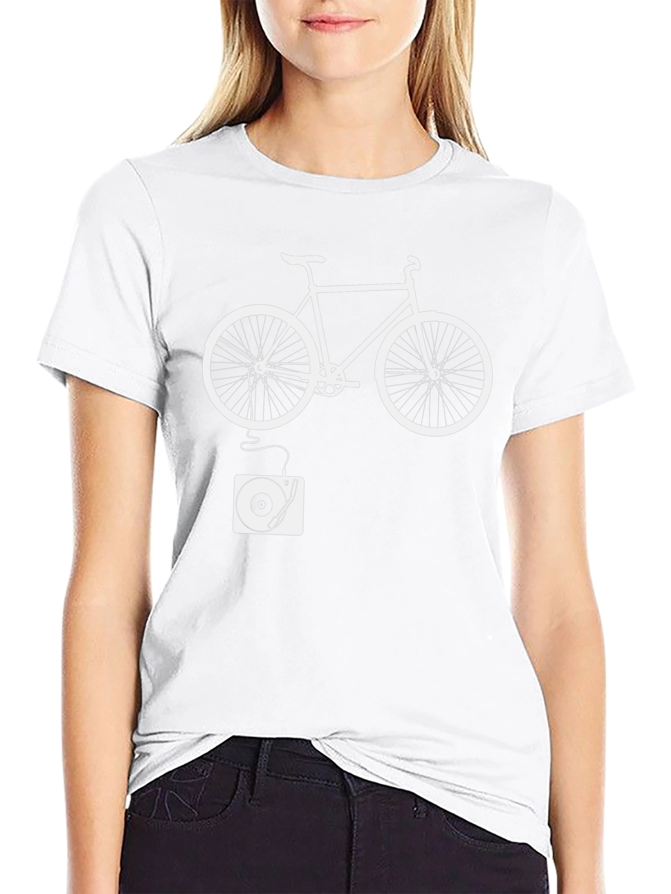 Bike & Vinyl Graphic Tee - Cool Unique Design
