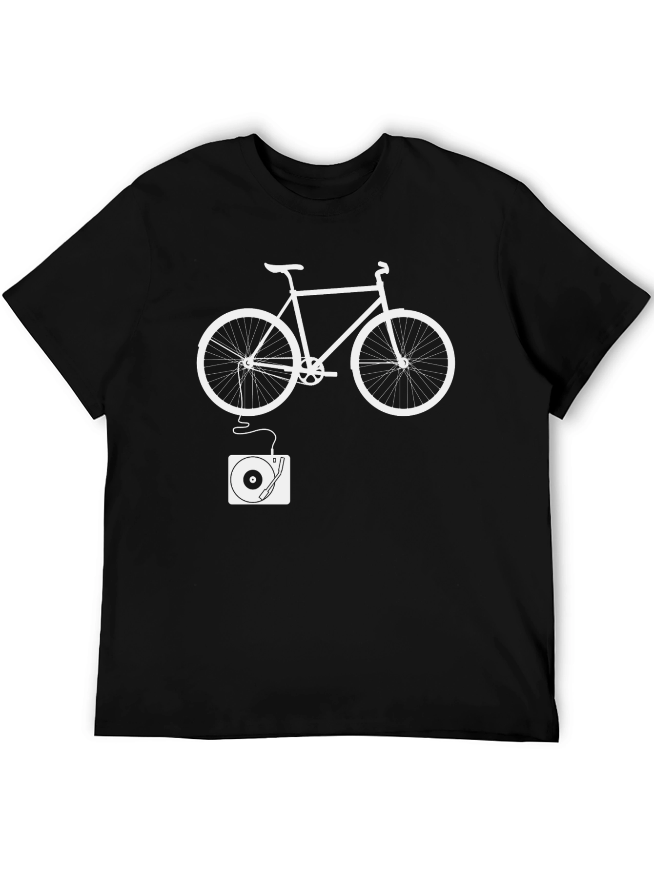 Bike & Vinyl Graphic Tee - Cool Unique Design