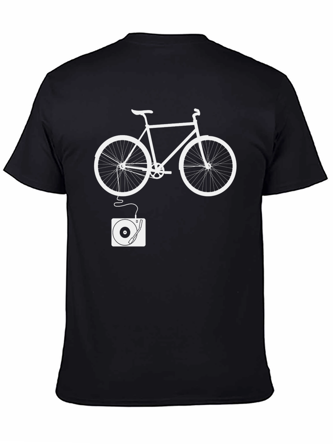 Bike & Vinyl Graphic Tee - Cool Unique Design