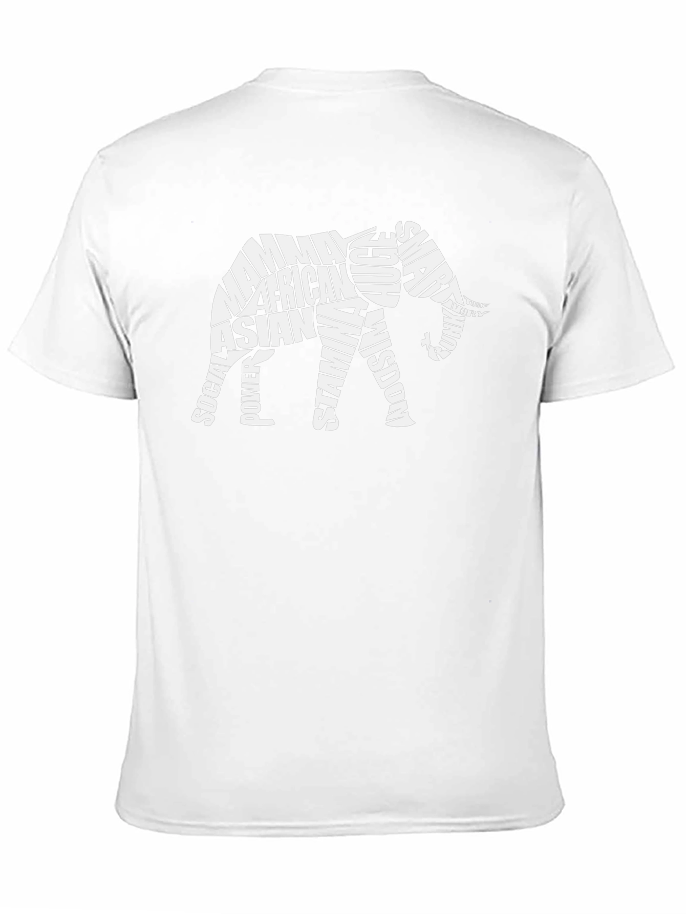 Elephant Word Art Graphic Tee - Unique Design