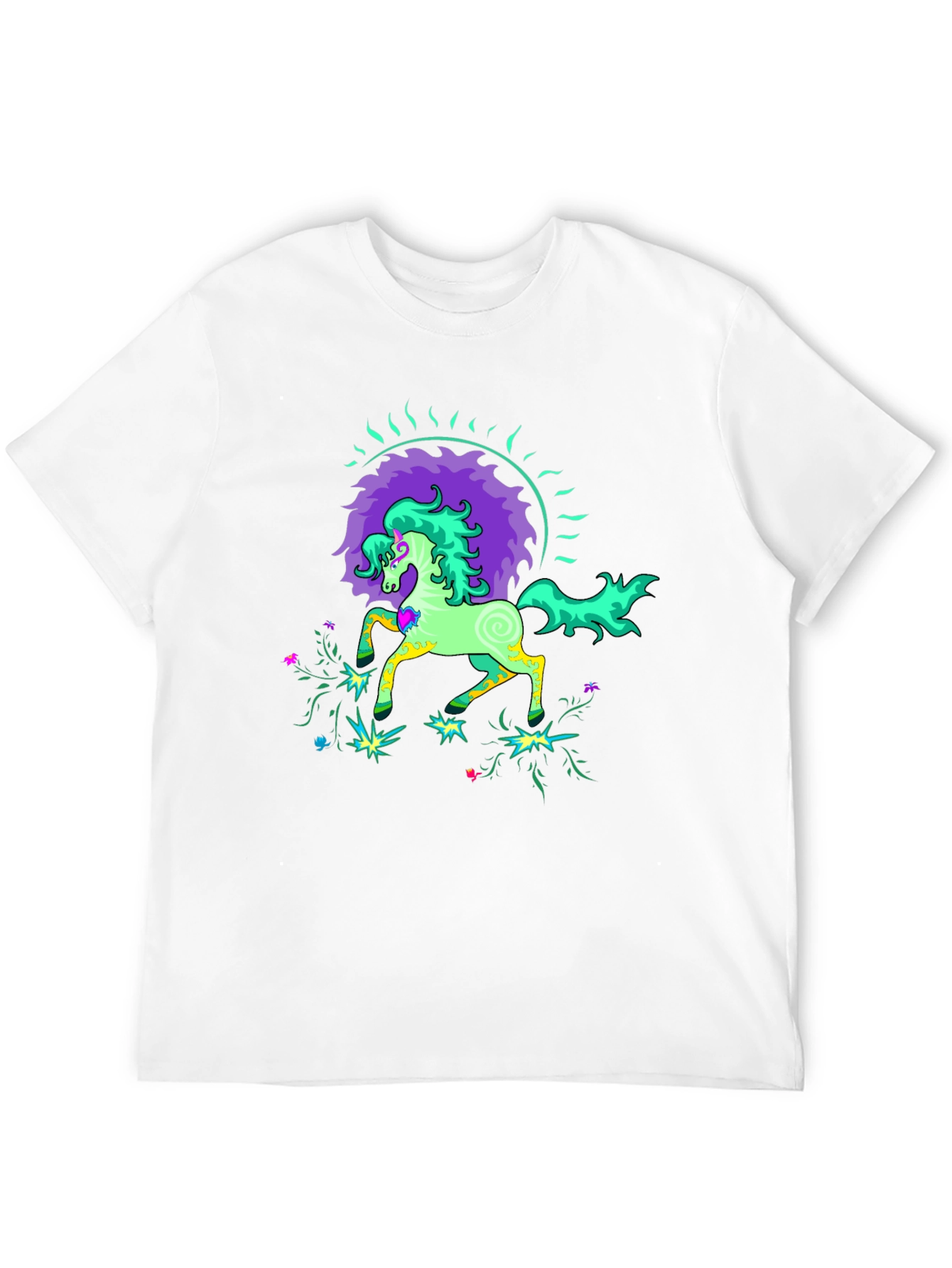 Psychedelic Horse Graphic Tee - Black