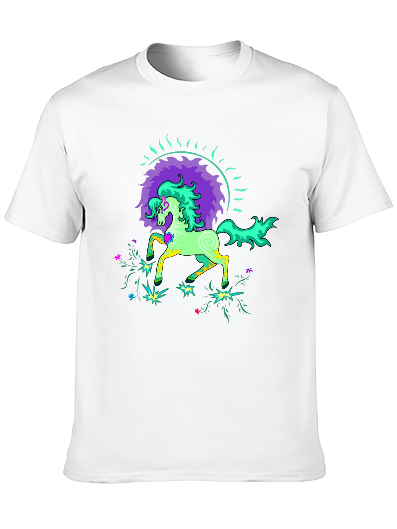 Psychedelic Horse Graphic Tee - Black