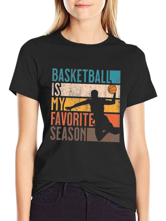 Basketball is My Favorite Season Black T-Shirt