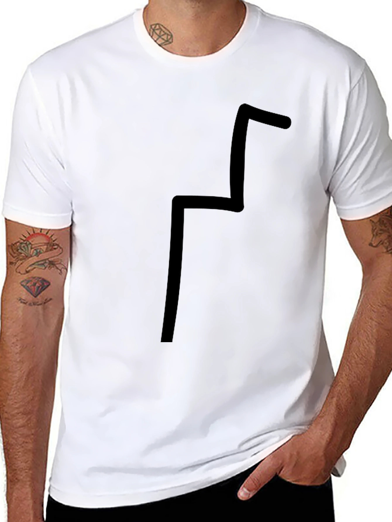 Unique Geometric Design Black T-Shirt