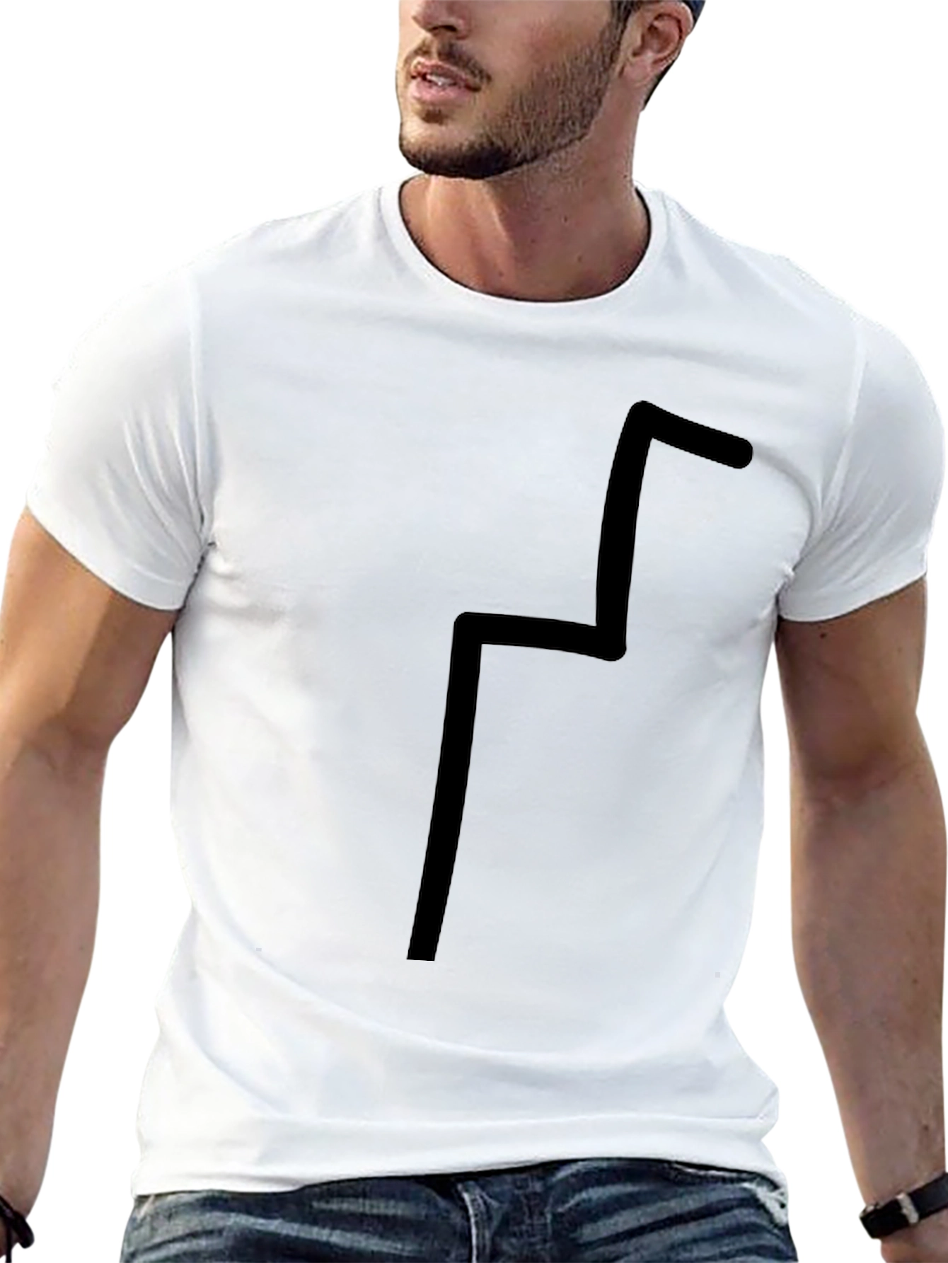 Unique Geometric Design Black T-Shirt