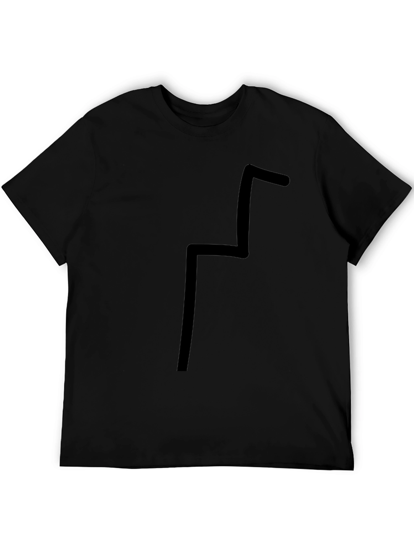 Unique Geometric Design Black T-Shirt