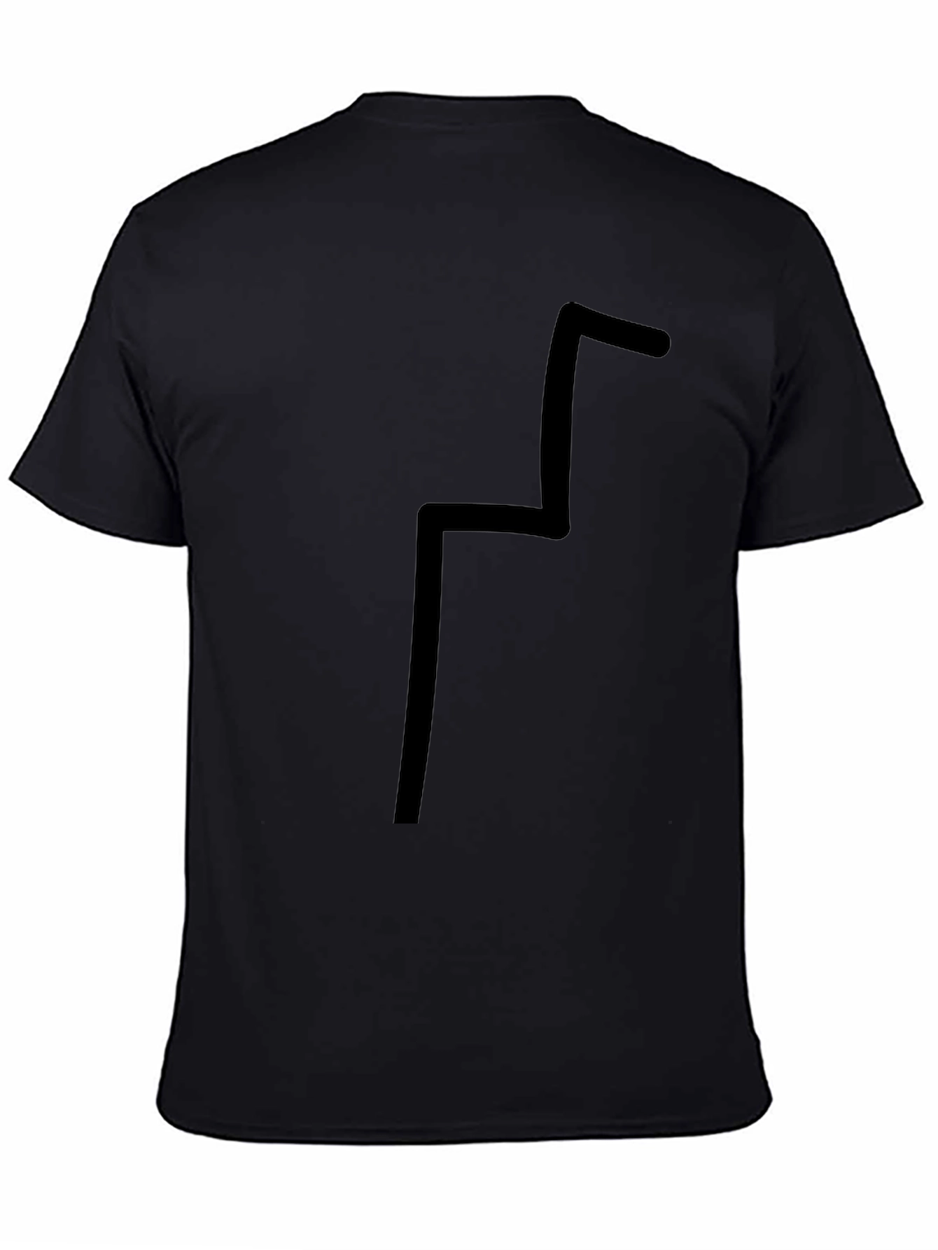 Unique Geometric Design Black T-Shirt