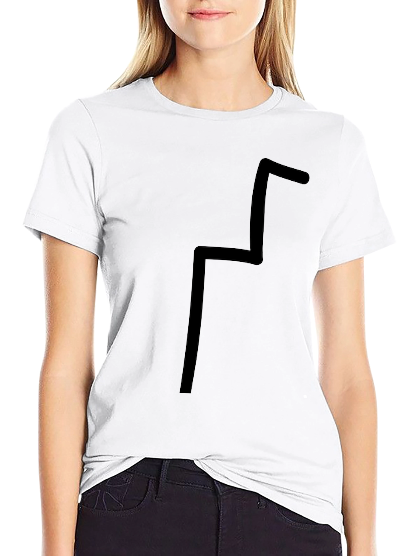 Unique Geometric Design Black T-Shirt