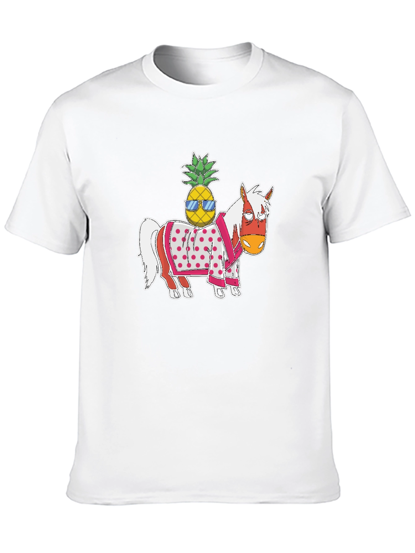 Novelty Graphic T-Shirt: Horse with Pineapple Rider
