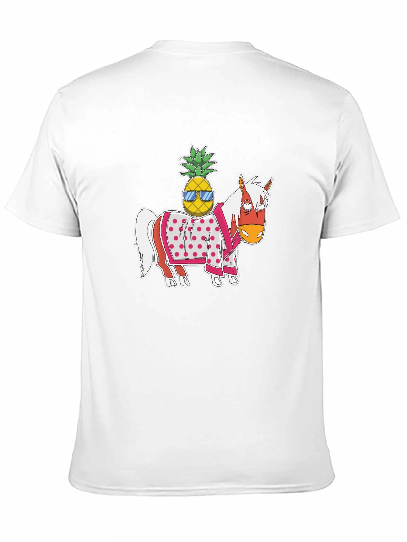 Novelty Graphic T-Shirt: Horse with Pineapple Rider