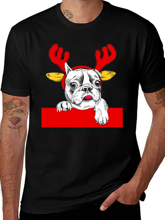 Reindeer Dog Graphic Tee - Holiday Apparel