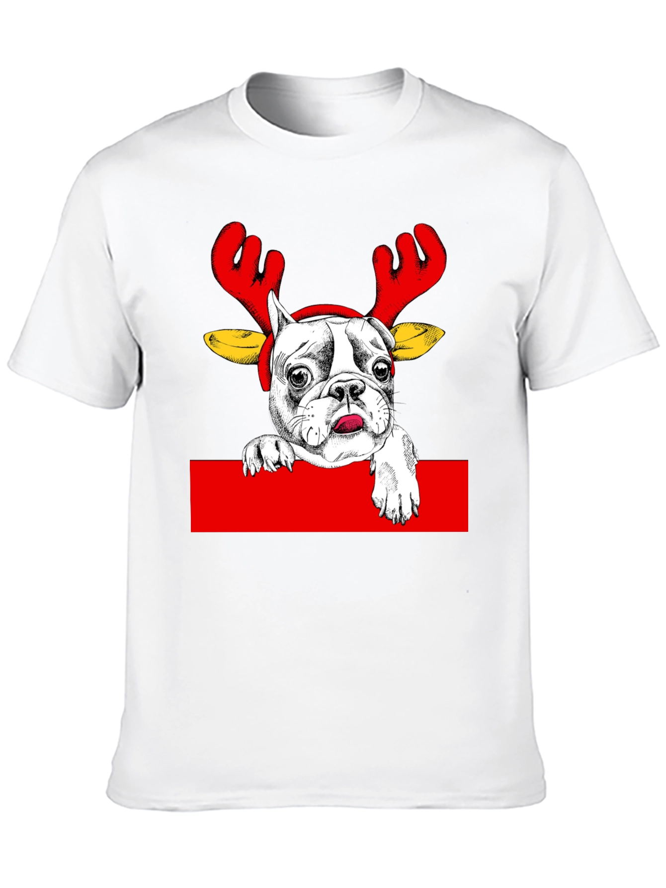 Reindeer Dog Graphic Tee - Holiday Apparel