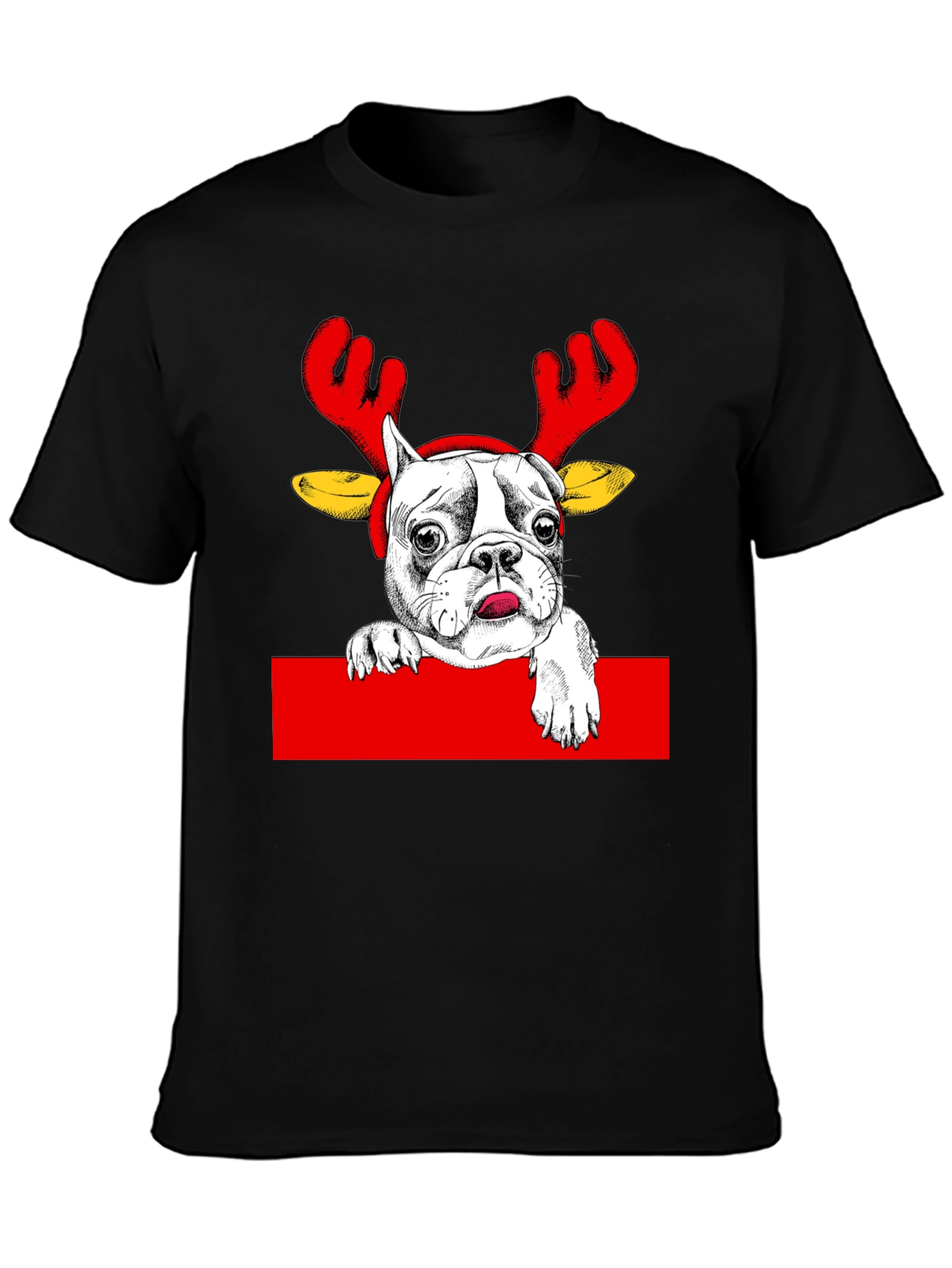 Reindeer Dog Graphic Tee - Holiday Apparel