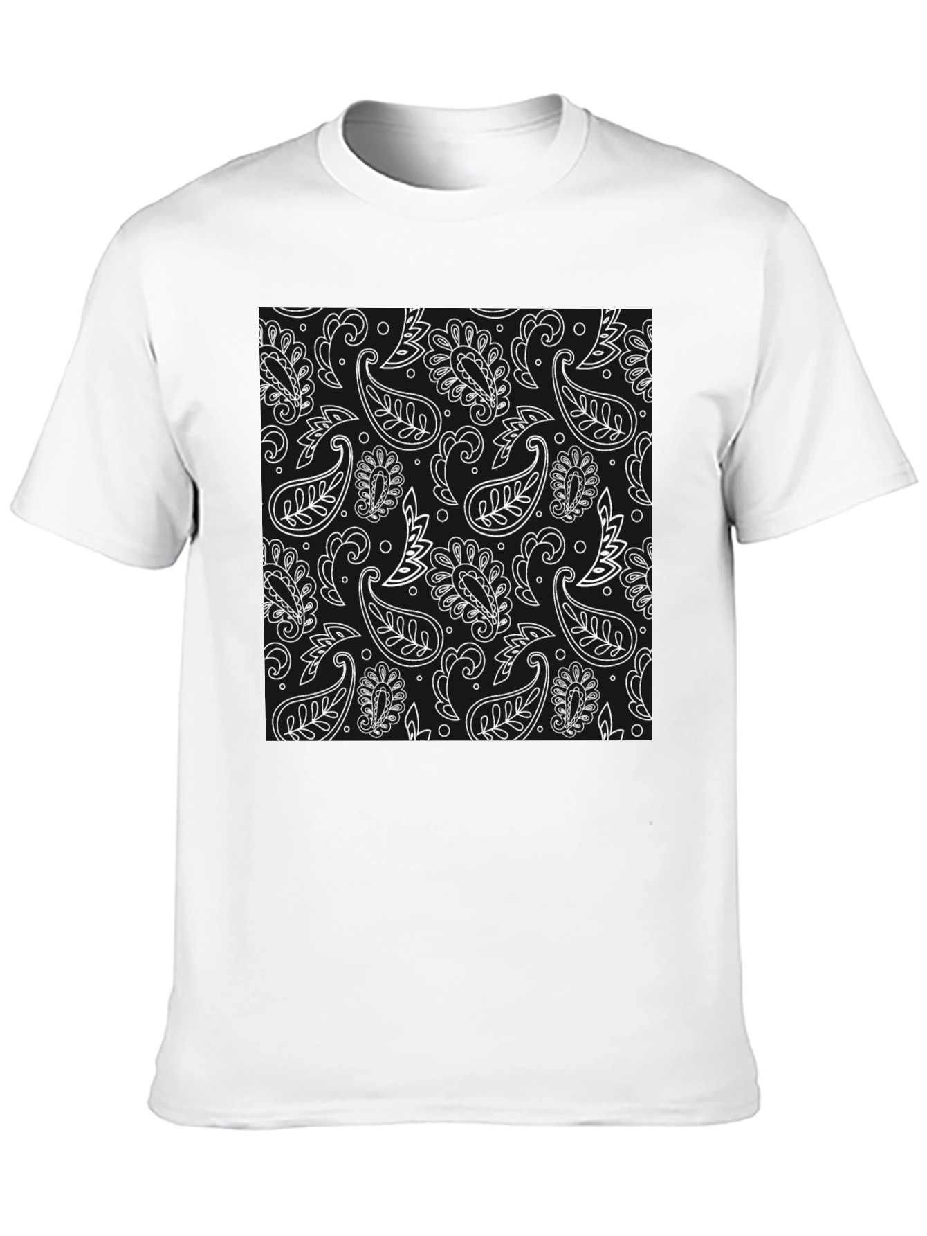 Black Paisley Print Tee