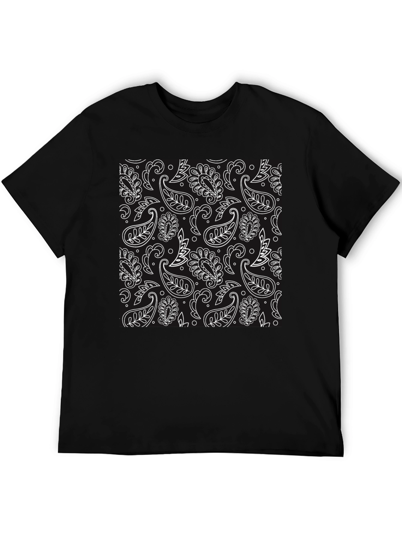 Black Paisley Print Tee