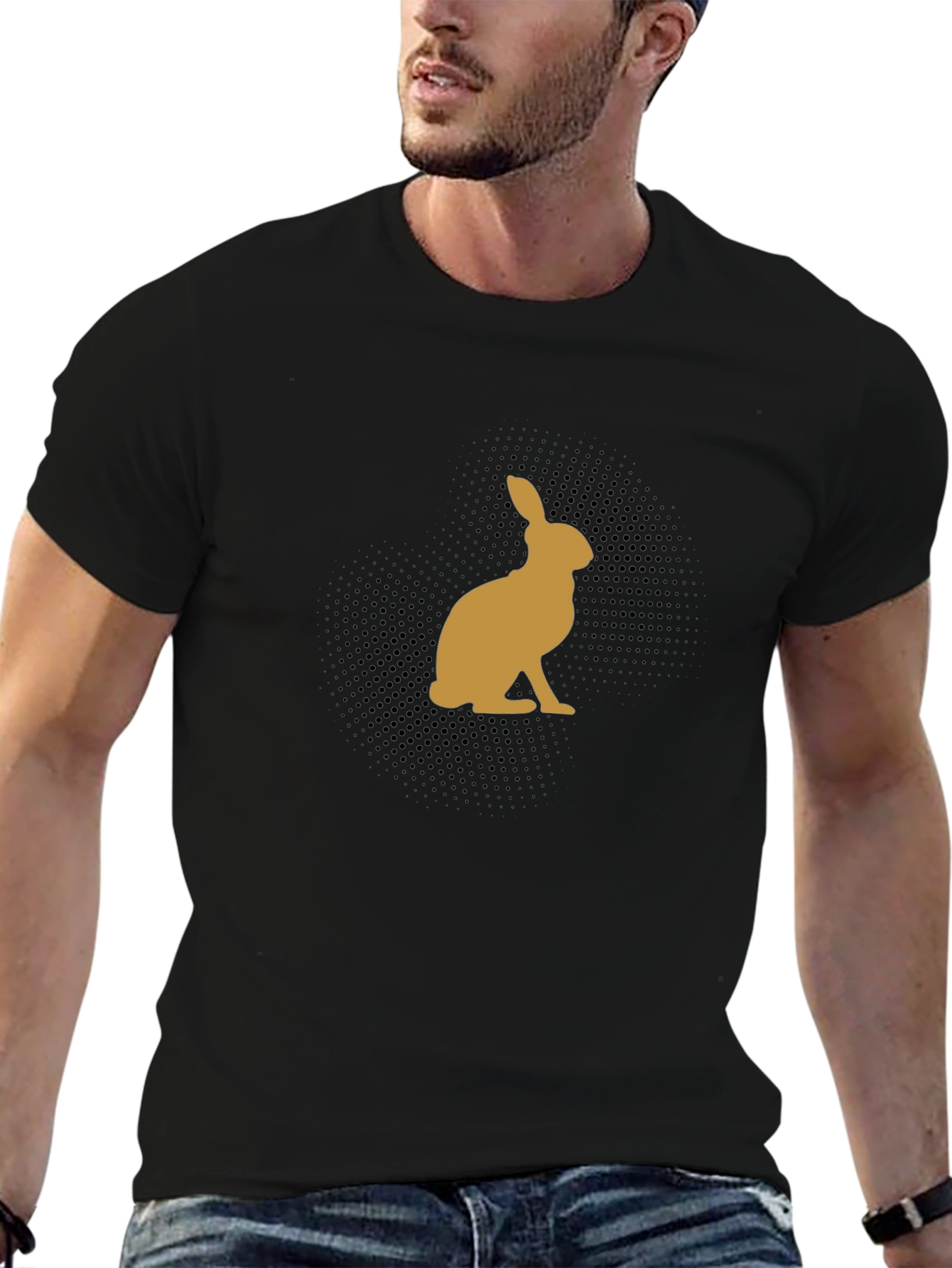 Rabbit Silhouette Black T-Shirt