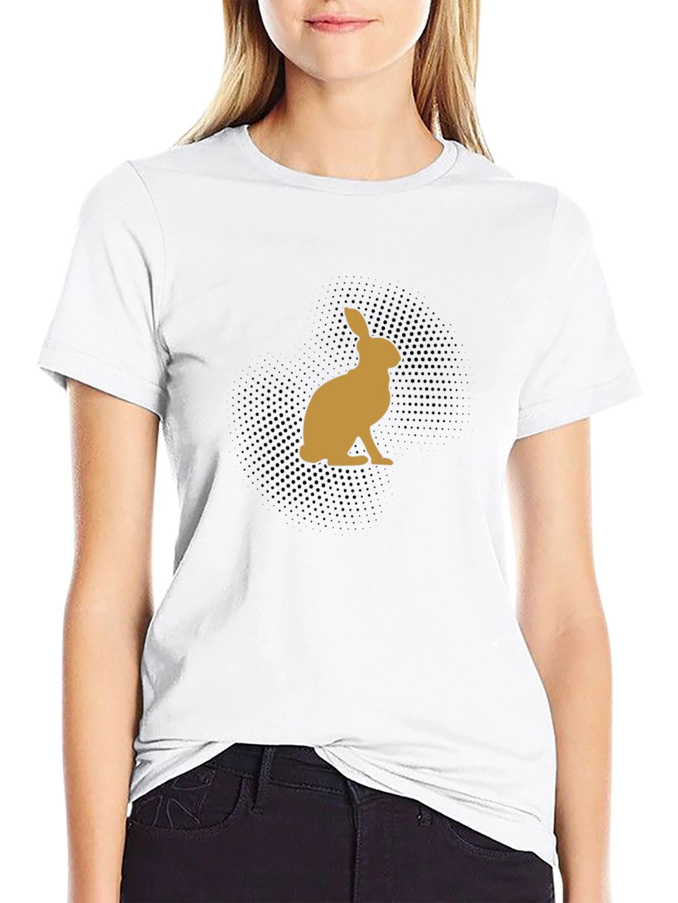 Rabbit Silhouette Black T-Shirt