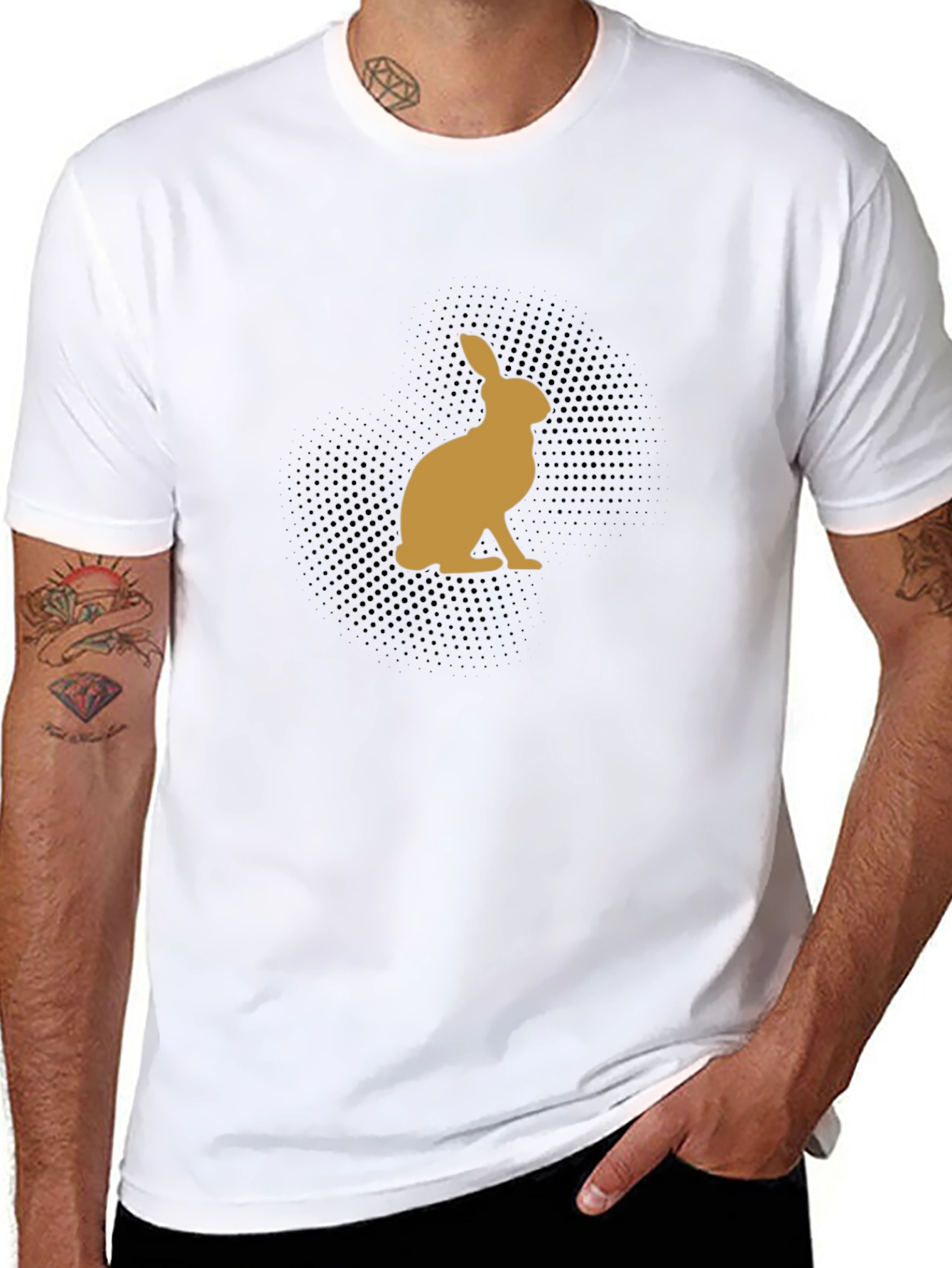 Rabbit Silhouette Black T-Shirt